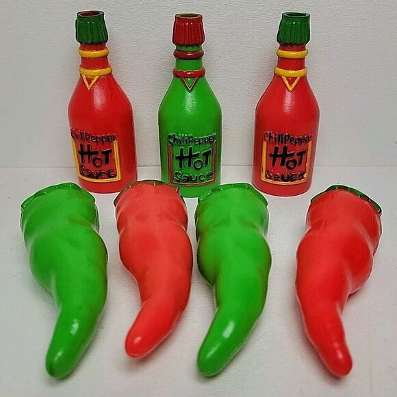 Chili Pepper Hot Sauce String Light COVERS ONLY replacement Lot of 7 - Picture 1 of 6
